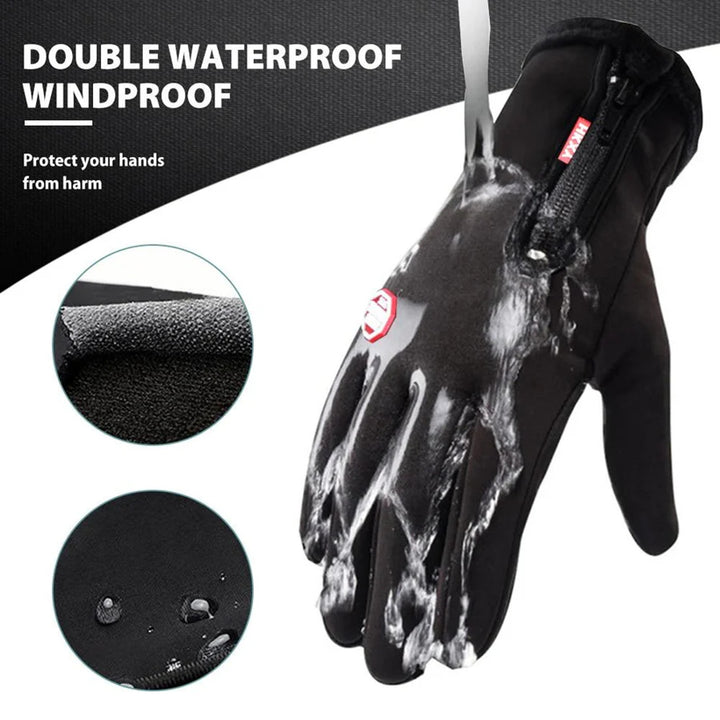 Winter Gloves Thermal Cycling Touch Screen Grip With Zipper And Textured Palm - Image 6