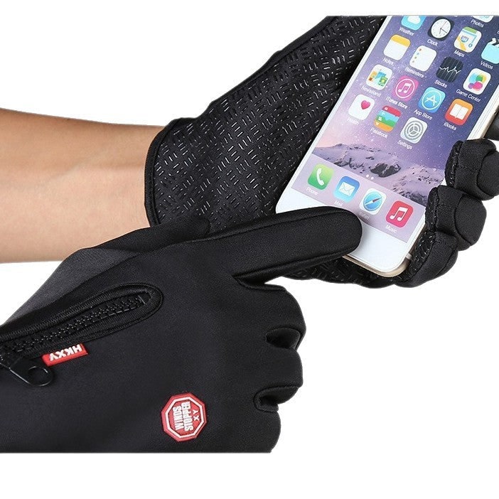 Winter Gloves Waterproof Insulated Thermal Warm Cold Weather Touchscreen With Zipper Pocket - Image 1