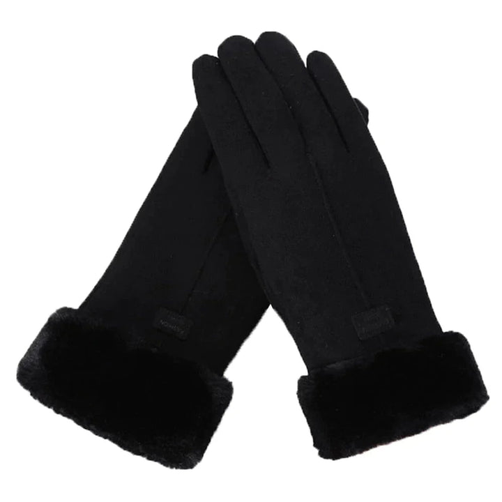 Winter Gloves With Faux Fur Cuffs For Cold Weather Thermal Insulated Warmth - Image 4