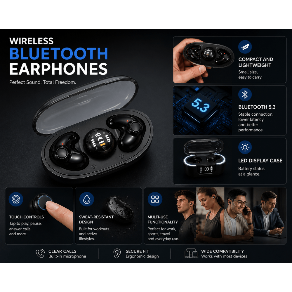 Wireless Earbuds Noise Cancelling Bluetooth Waterproof - Image 3