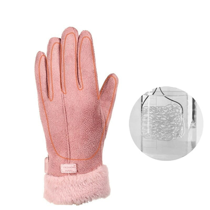Women's Heated Gloves With Faux Fur Cuffs And Fleece Lining Featuring USB Electric Heating For Winter - Image 7