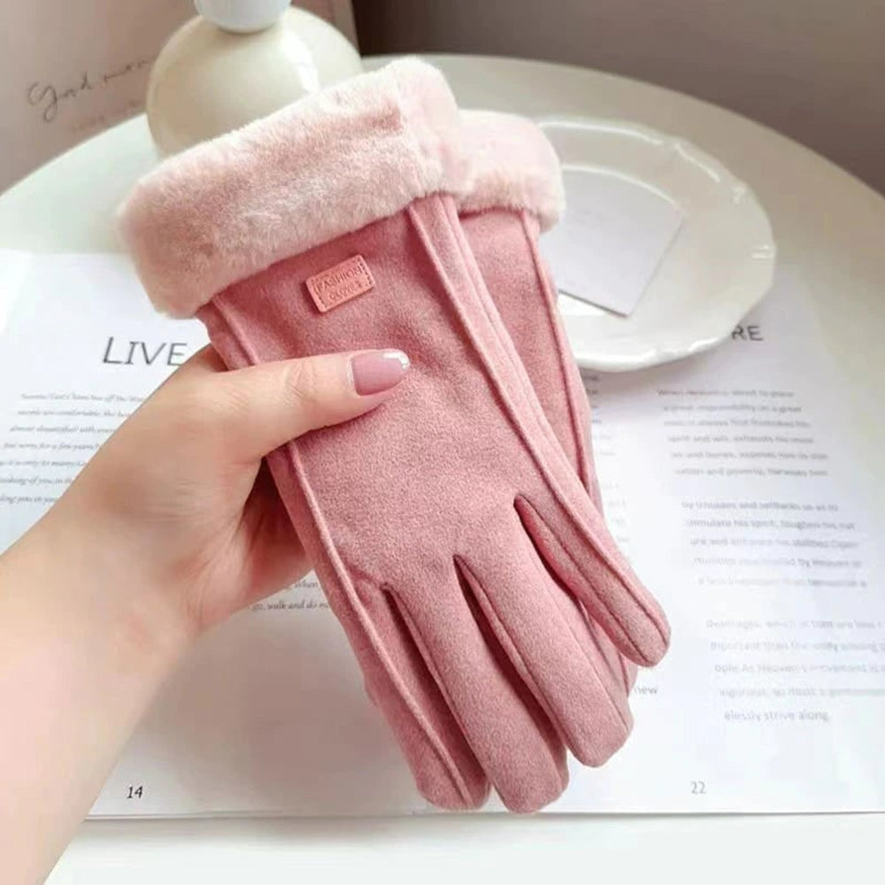 Women's Heated Gloves With Faux Fur Cuffs And Fleece Lining Featuring USB Electric Heating For Winter - Image 2