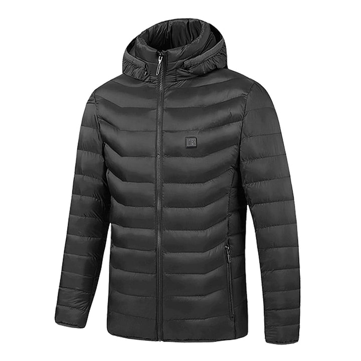 Women's Heated Puffer Jacket With Hood Electric Heating Elements And Chest Power Control To Adjust Heat Levels - Image 3