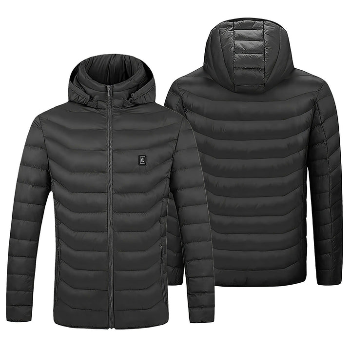 Women's Heated Puffer Jacket With Hood Electric Heating Elements And Chest Power Control To Adjust Heat Levels - Image 4