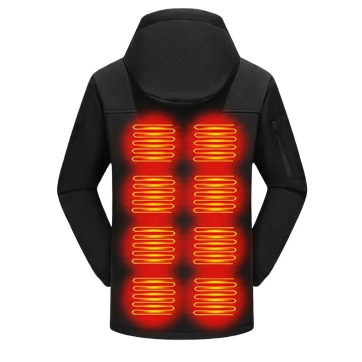 Women's Heated Softshell Jacket Electric Full Zip With Hood USB Power Adjustable Drawcord - Image 4