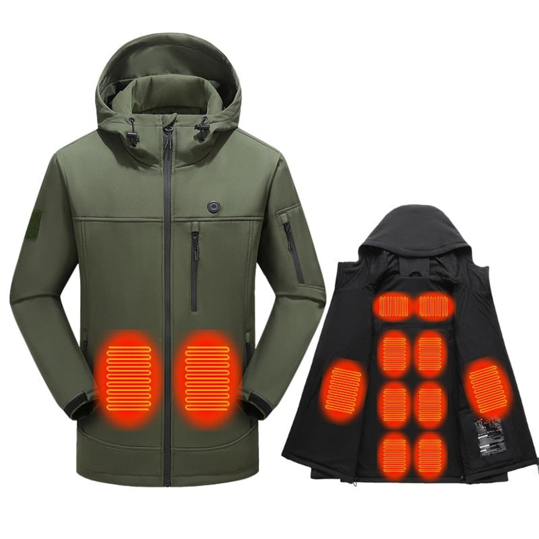 Women's Heated Softshell Jacket Electric Full Zip With Hood USB Power Adjustable Drawcord - Image 5
