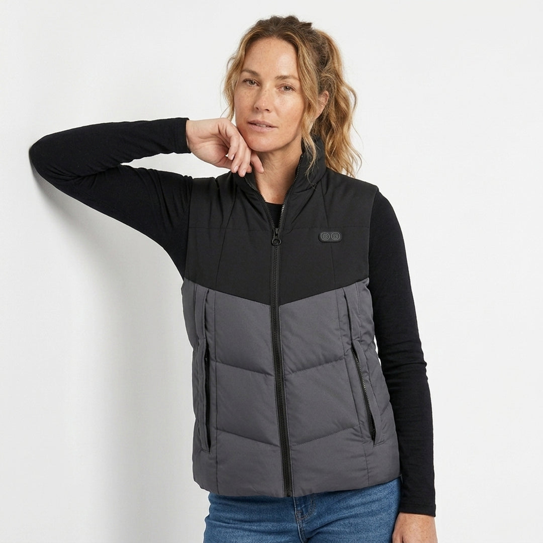 Women's Heated Vest With USB Rechargeable Battery Powered Puffer Stand Collar And Heat-Reflective Lining - Image 6