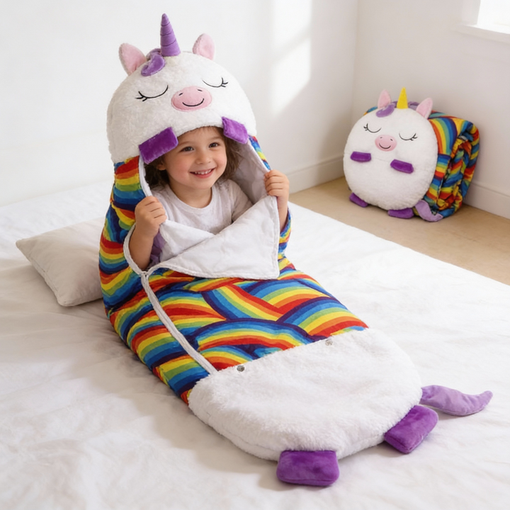 Women's Kids Sleeping Bag Foldable Animal Hooded Lightweight - Image 2
