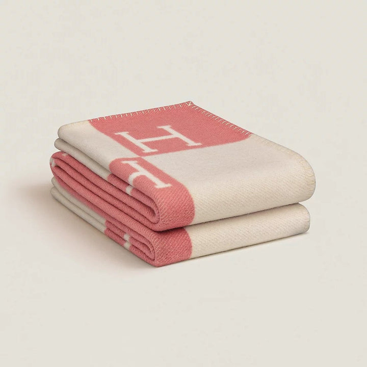 Wool Cashmere Blanket Throw Soft Warm H-Pattern Checkerboard Design Rectangular Unisex - Image 4