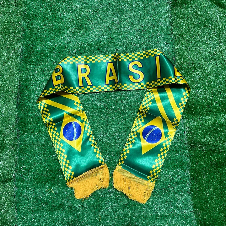 World Cup Brazil Flag Women's Football Scarf Fan Gear Brazil Scarf - Image 1
