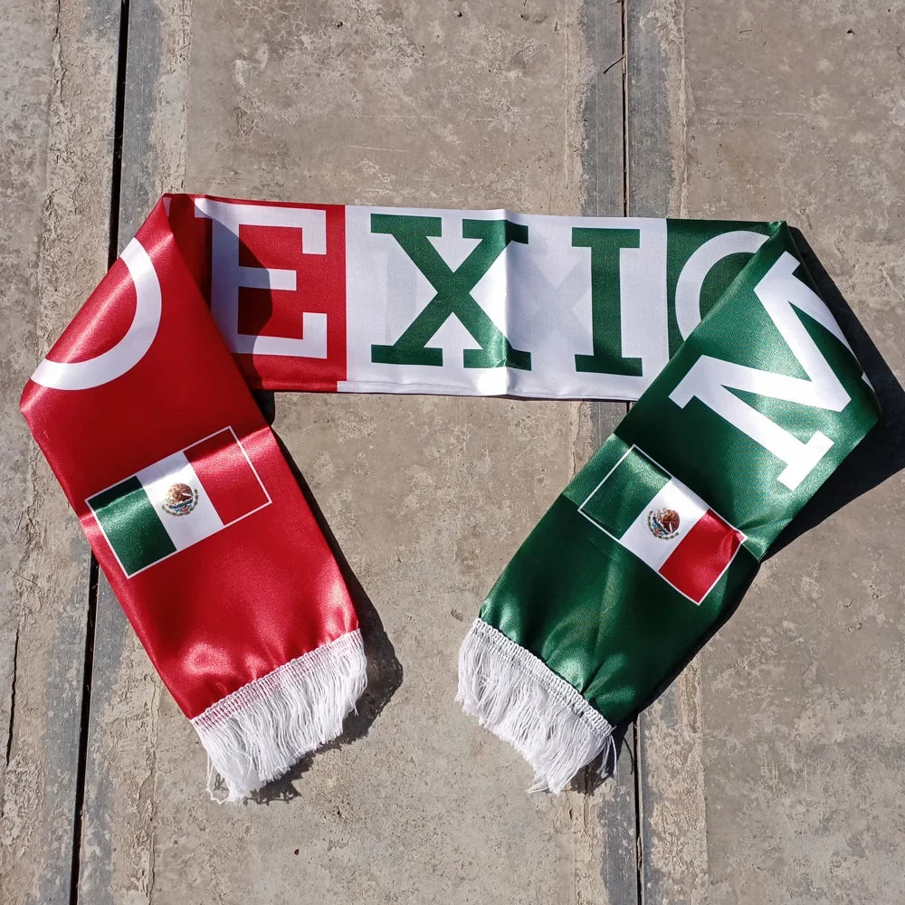 World Cup Mexico Flag Women's Scarf Fan Gear Lightweight Scarf - Image 4