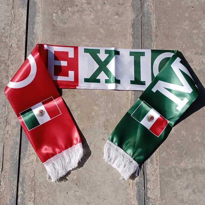 World Cup Mexico Flag Women's Scarf Fan Gear Lightweight Scarf - Image 4