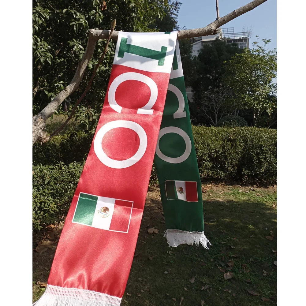 World Cup Mexico Flag Women's Scarf Fan Gear Lightweight Scarf - Image 5