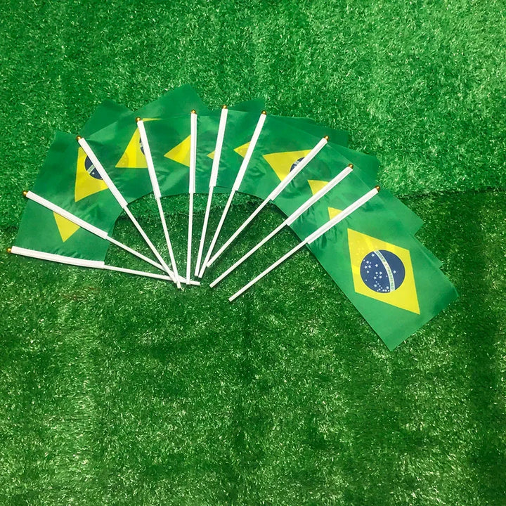 World Cup Women's Brazil Flag Hand Waving Mini Banner Pack Party Flag - Image 2