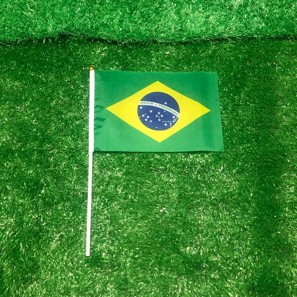 World Cup Women's Brazil Flag Hand Waving Mini Banner Pack Party Flag - Image 4