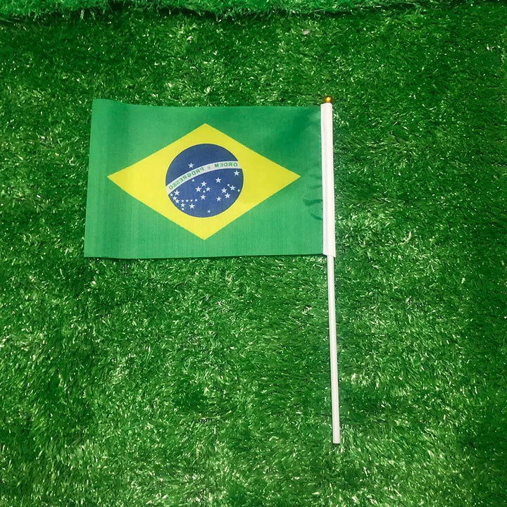 World Cup Women's Brazil Flag Hand Waving Mini Banner Pack Party Flag - Image 5